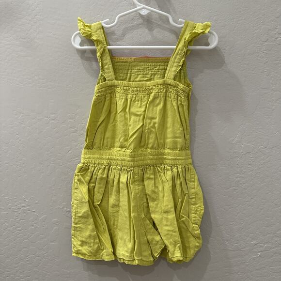 Mini Boden Yellow Rainbow Stripe Flutter Sleeve Romper - Picture 8 of 12